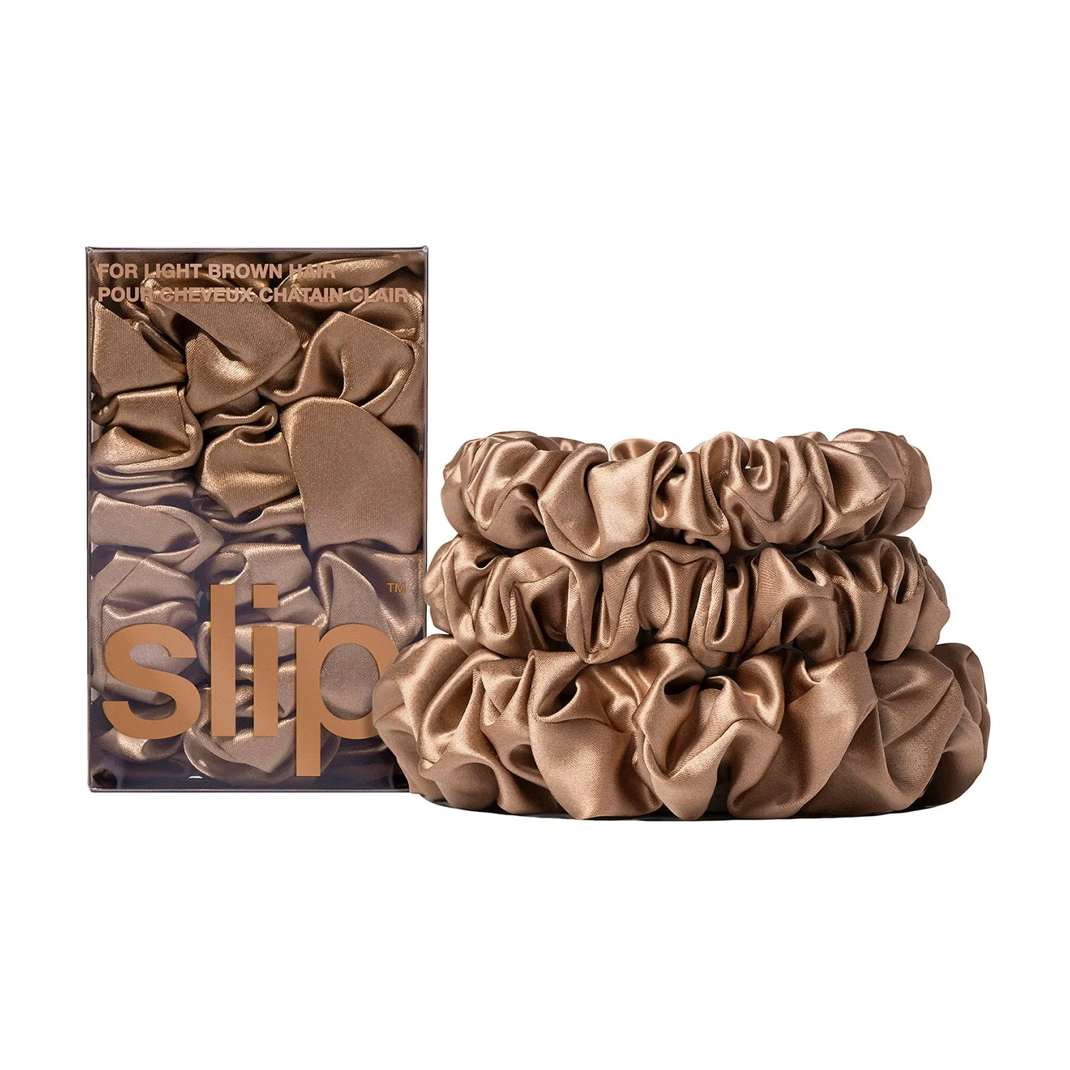 Slip Midi/Large Scrunchies Set - Light Brown