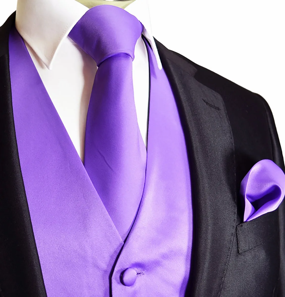 Solid Lavender Tuxedo Vest Set