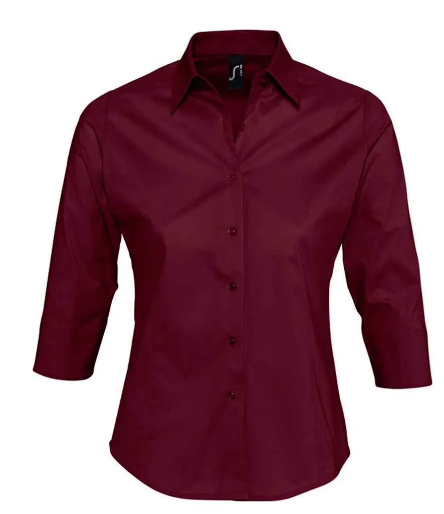 SOL'S Effect 3/4 Sleeve Fitted Shirt (Ladies)