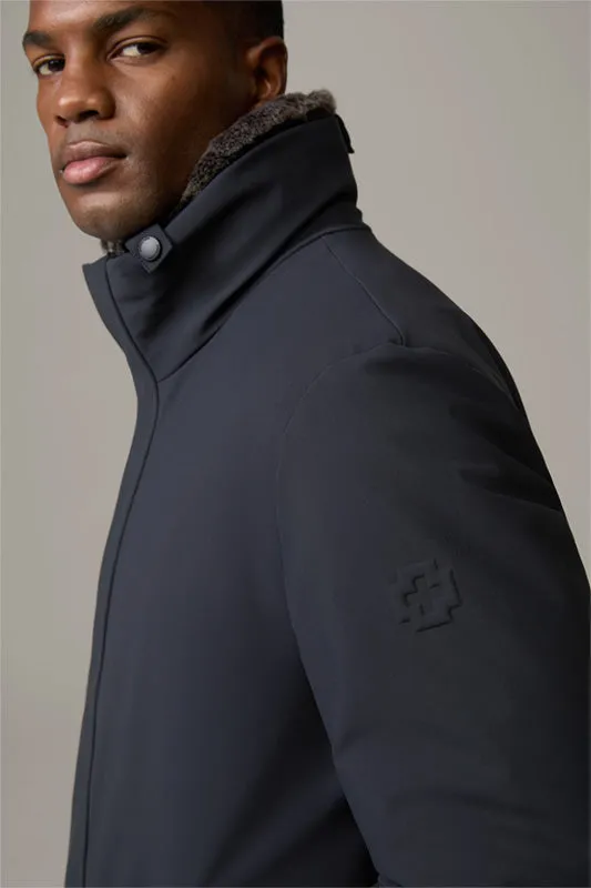 Stellson - Flex Overjacket, Fur Neck, Navy