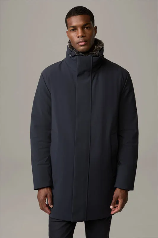 Stellson - Flex Overjacket, Fur Neck, Navy