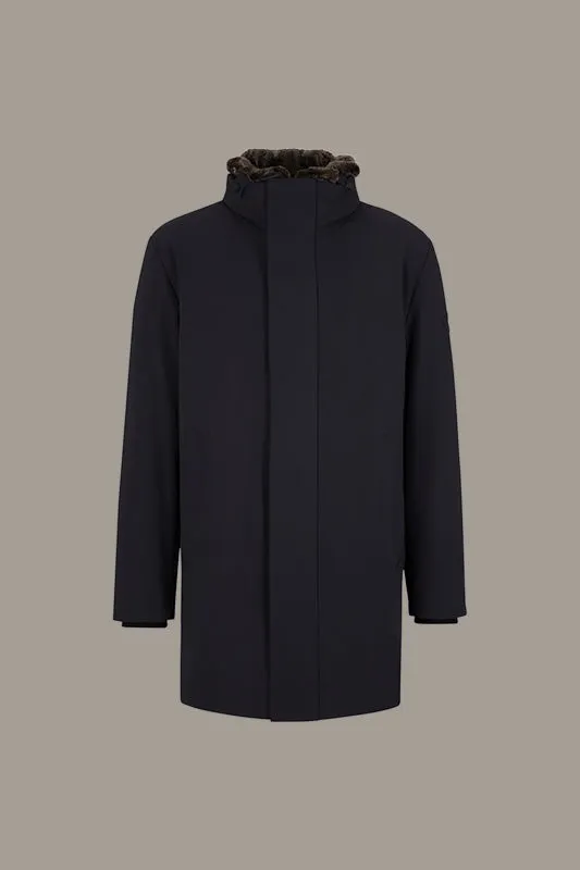 Stellson - Flex Overjacket, Fur Neck, Navy