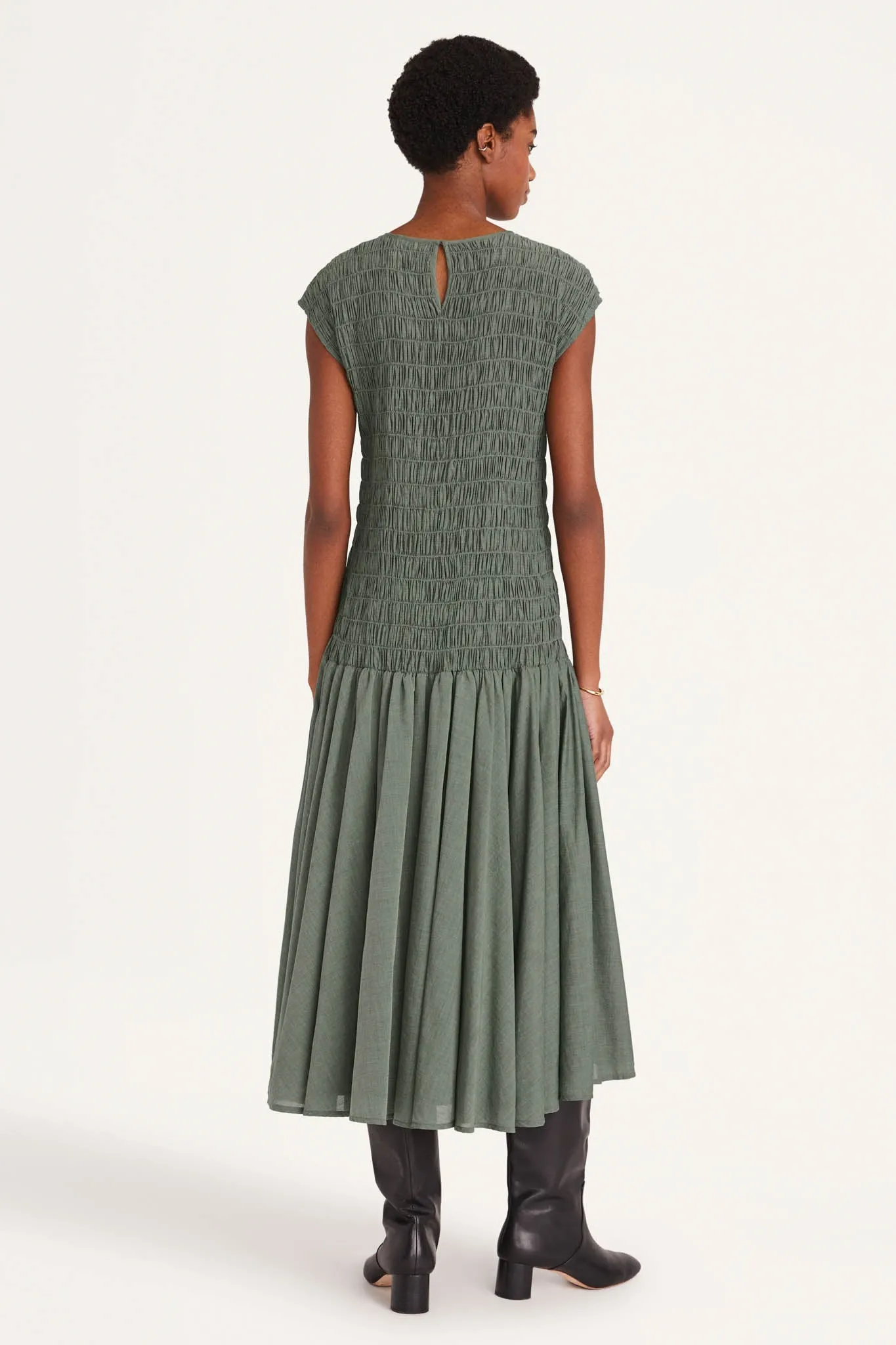 Stijl Dress in Moss Chambray