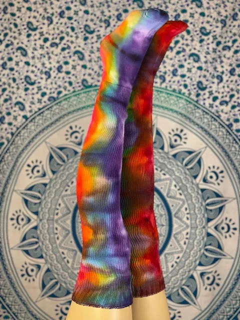 Sunshine Tiedye Thigh High Socks #4