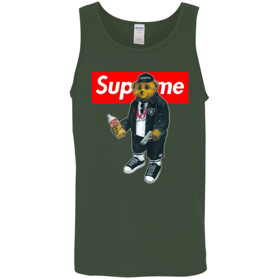 Supreme Bear Guns T-shirt Men Cotton Tank