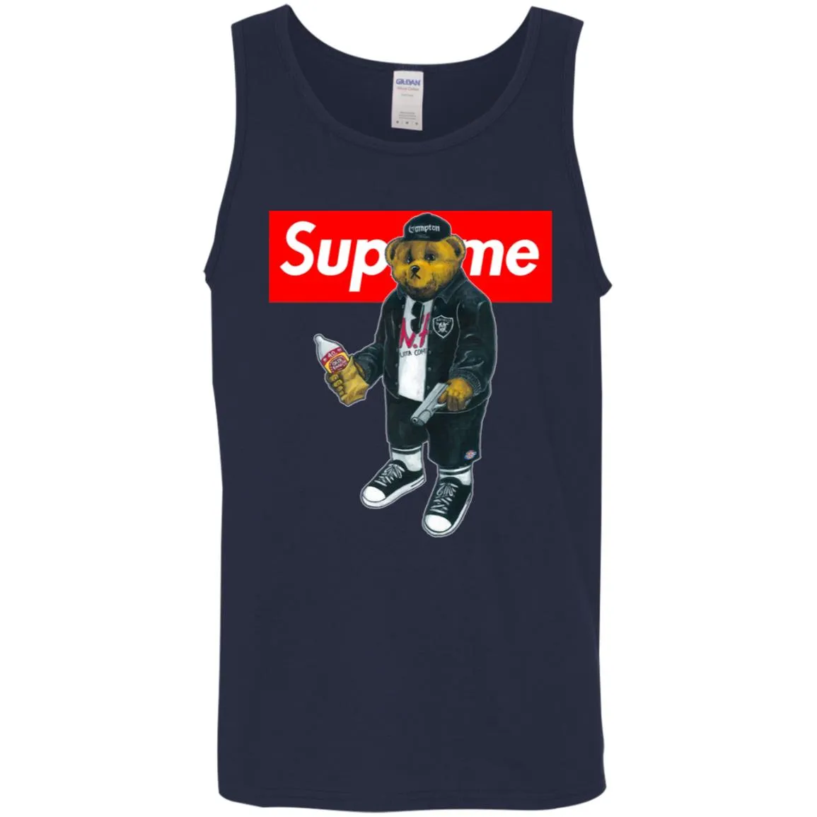 Supreme Bear Guns T-shirt Men Cotton Tank