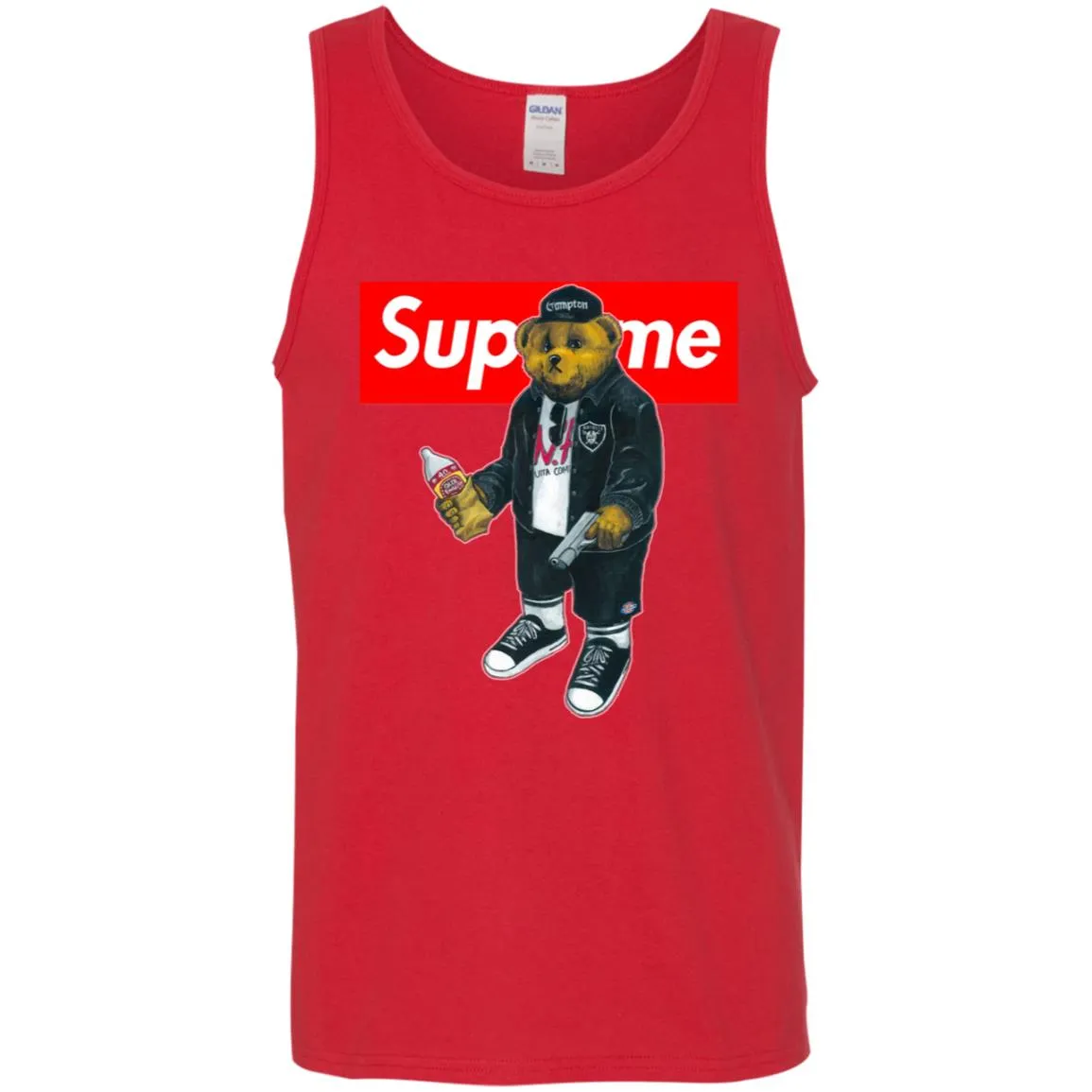 Supreme Bear Guns T-shirt Men Cotton Tank