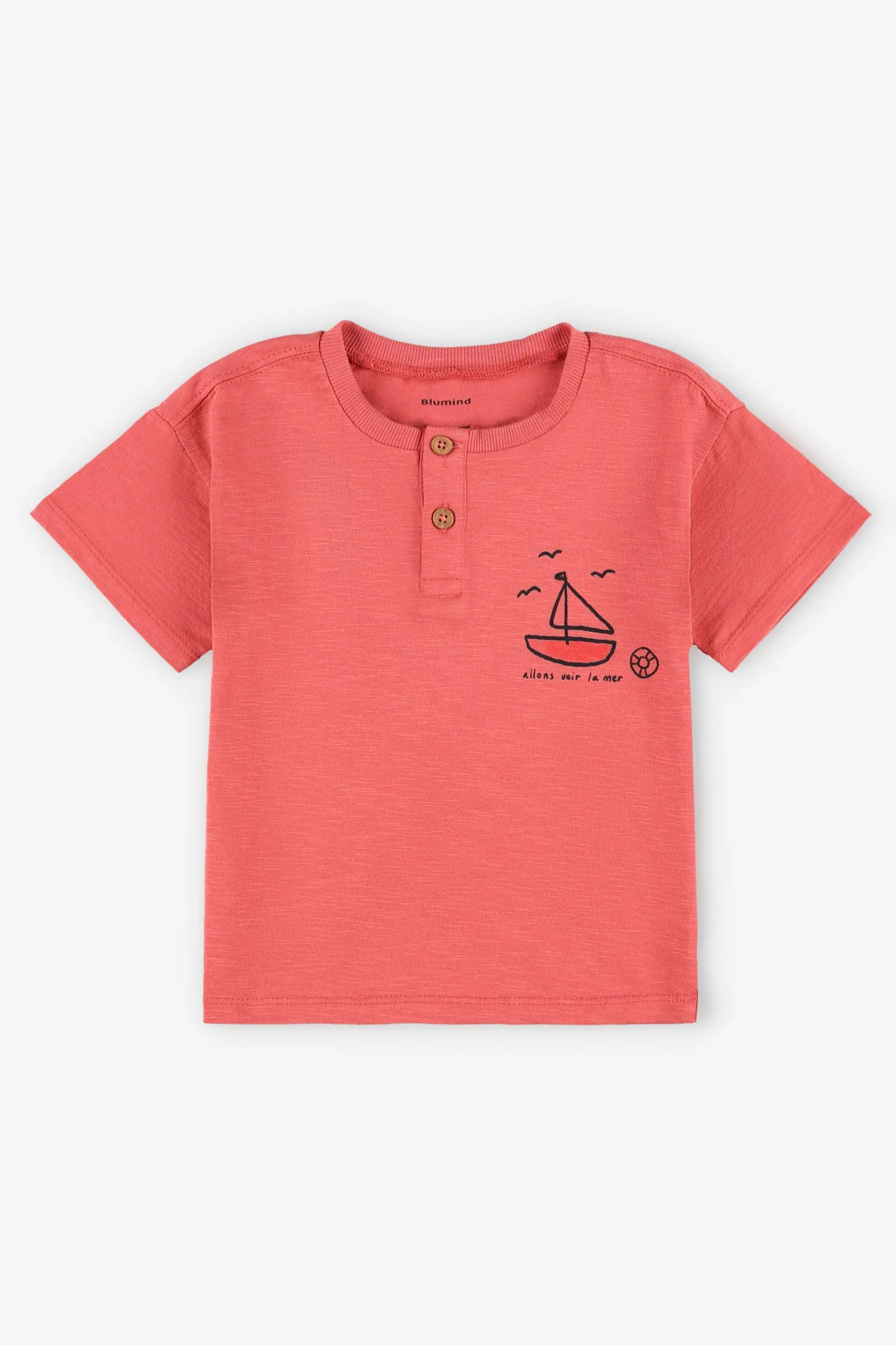 T-shirt col henley coton, 2T-3T - Bébé garçon