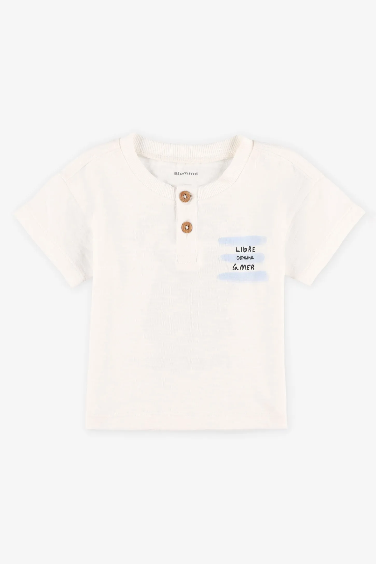 T-shirt col henley coton, 2T-3T - Bébé garçon