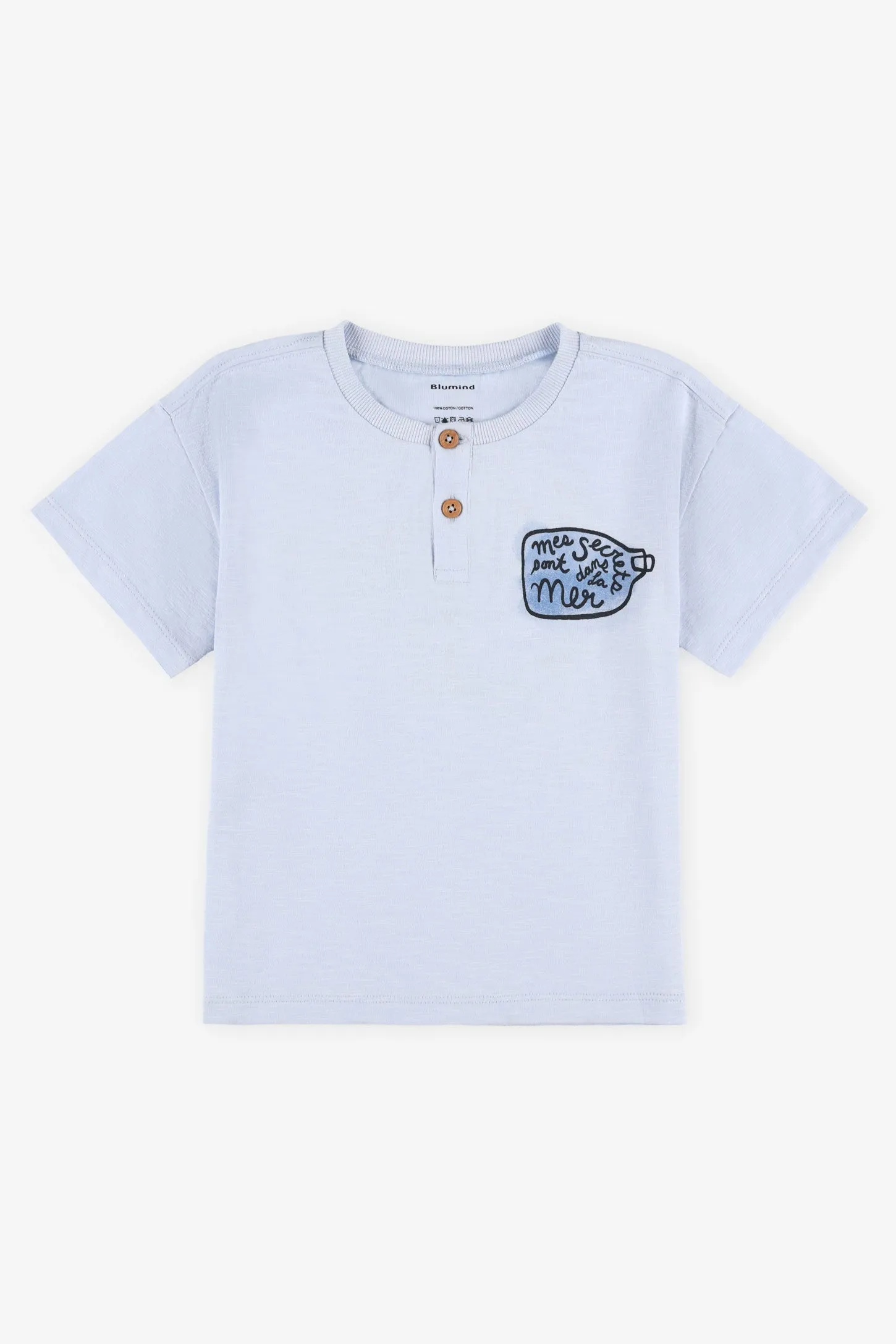 T-shirt col henley coton, 2T-3T - Bébé garçon