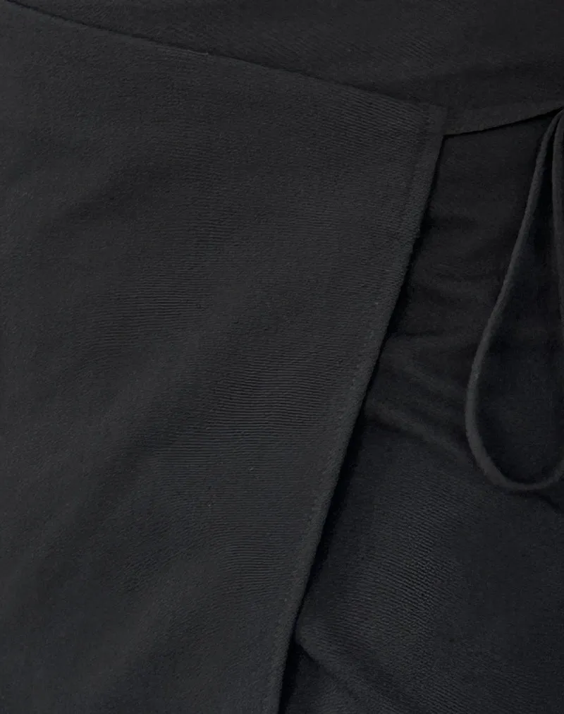 Tanix Wrap Skirt in Tailoring Black