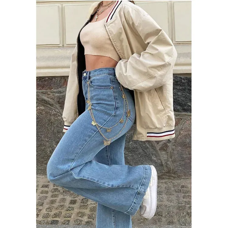 TAVIMART  -  Casual Women's Flare Jeans High Waisted Pants for Woman Streetwear Flared Denim Trousers Spring Summer