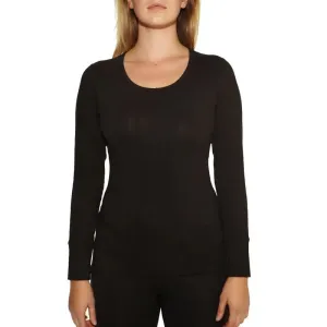 Terramar Womens Scoop neck 2.0 Midweight L/S Top/Black