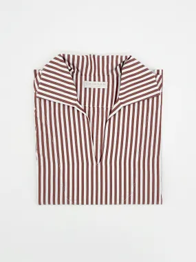 THE COTTON CAPRI SHIRT | BROWN STRIPES