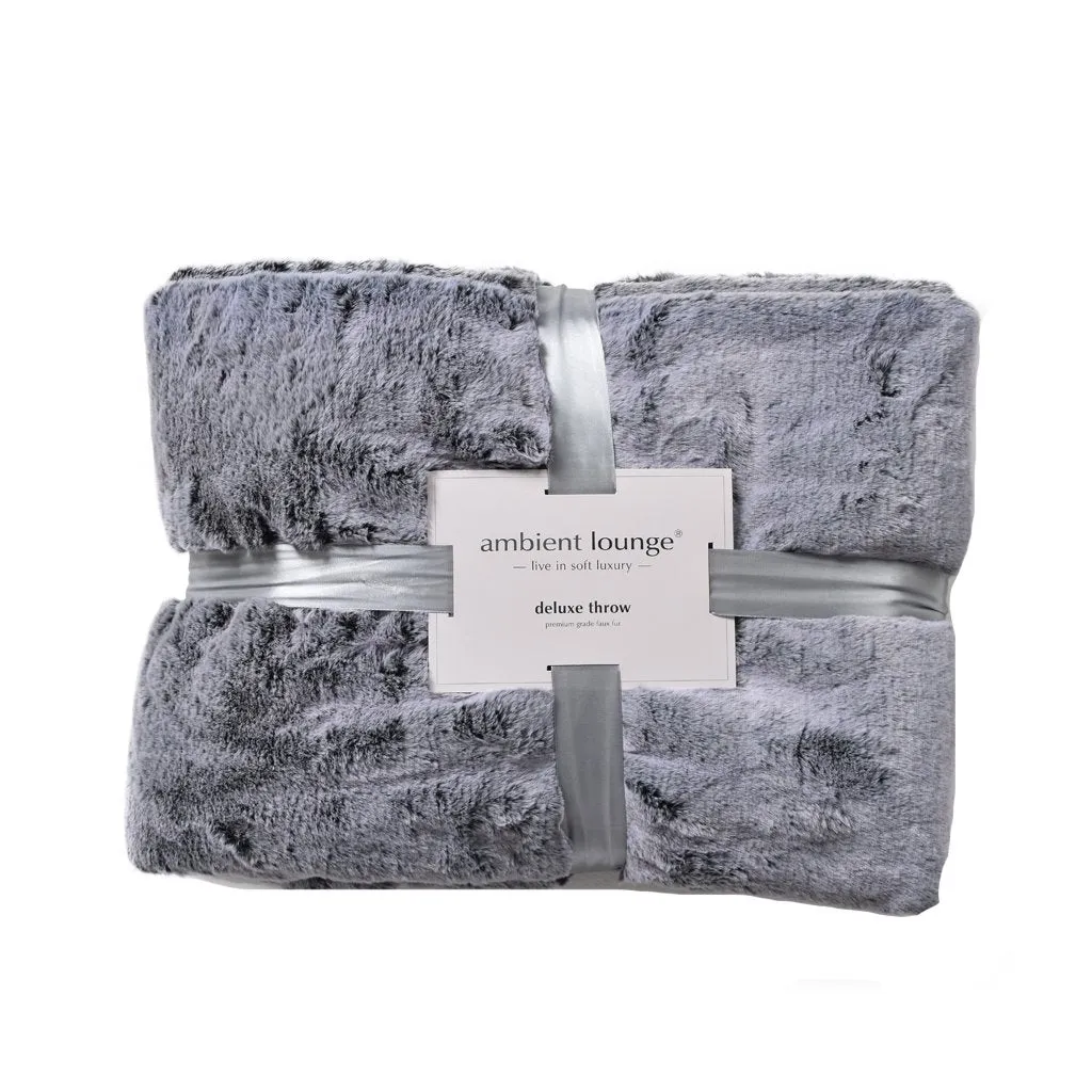 Throw - Deluxe Faux Fur Throw (Sensory Grey)