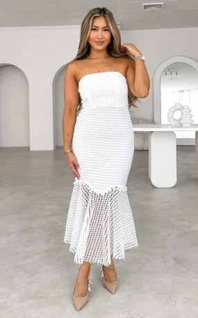 Tonie Lace Midi Dress - White