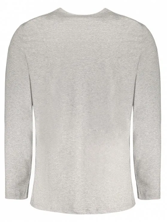 Trendy Graphic Marled Mens Long Sleeve T-shirt