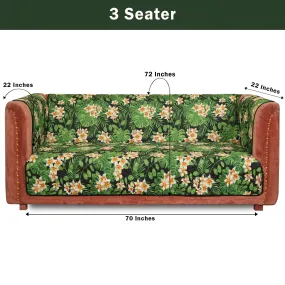 Tropical Palm Quilted Sofa Cover Set