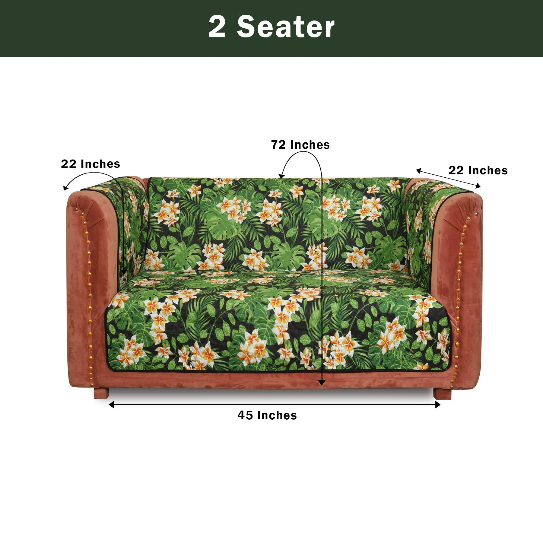 Tropical Palm Quilted Sofa Cover Set