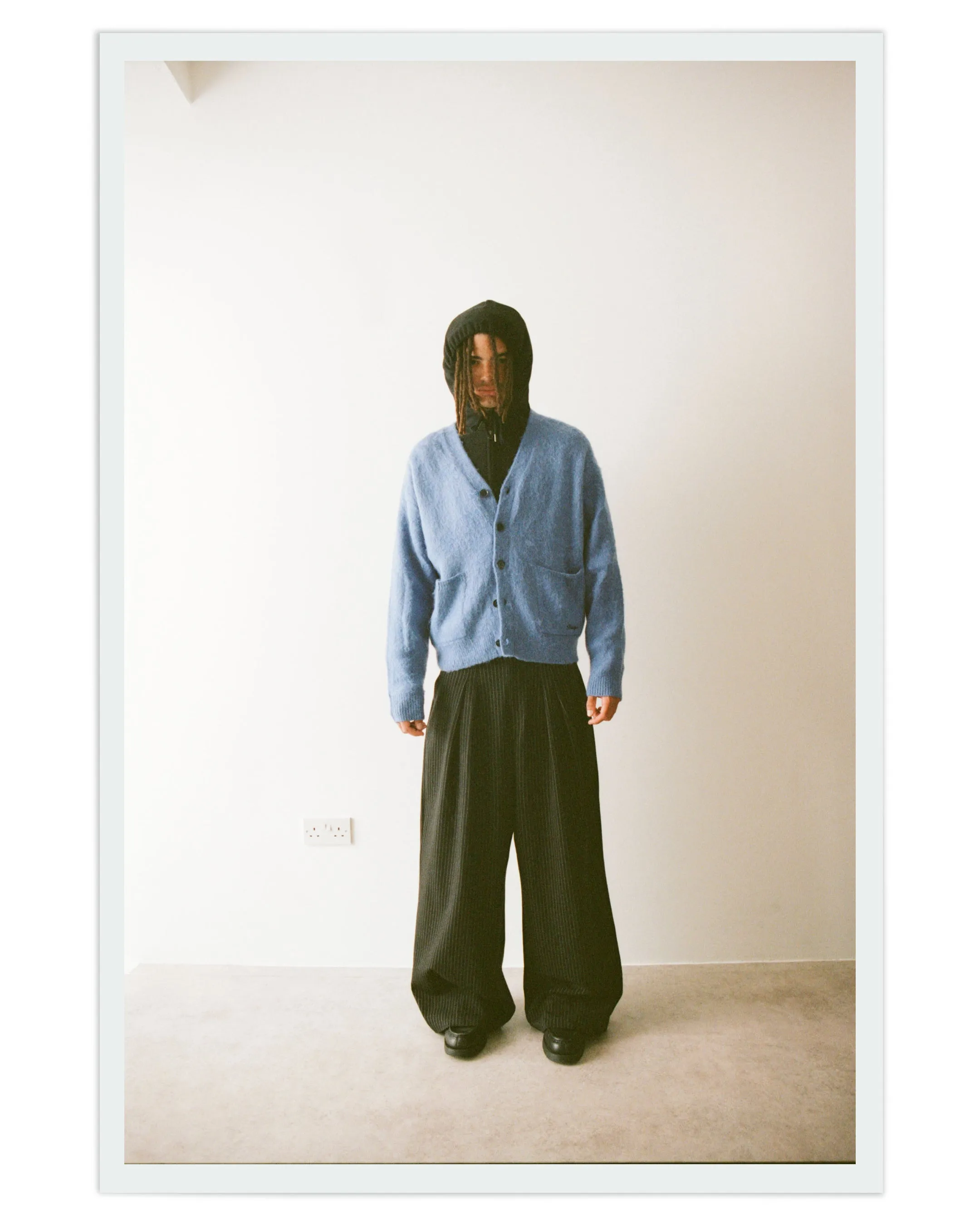 Ukiyo Pleated Wide Leg Pinstripe Pants