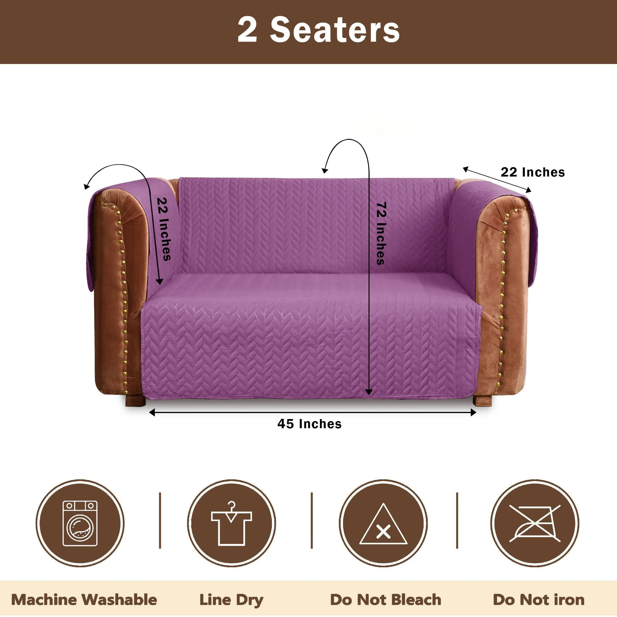 Ultrasonic Quilted Sofa Cover Set Lilac