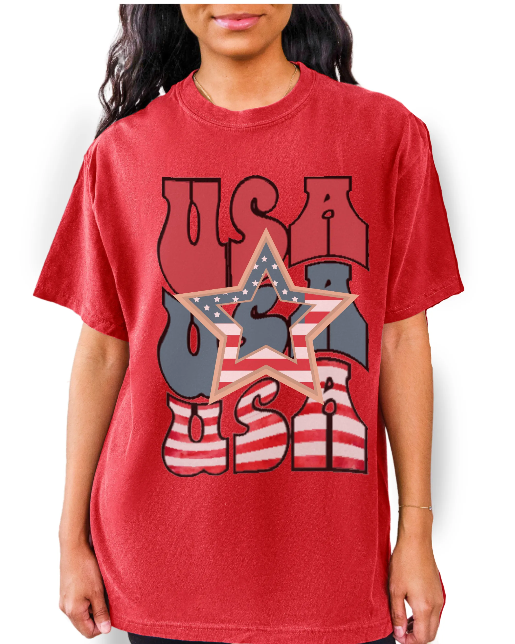 USA 4th of July Comfort Colors® Shirt, Trendy Women's T-Shirt, Garment Dyed, Retro Inspired T-Shirt