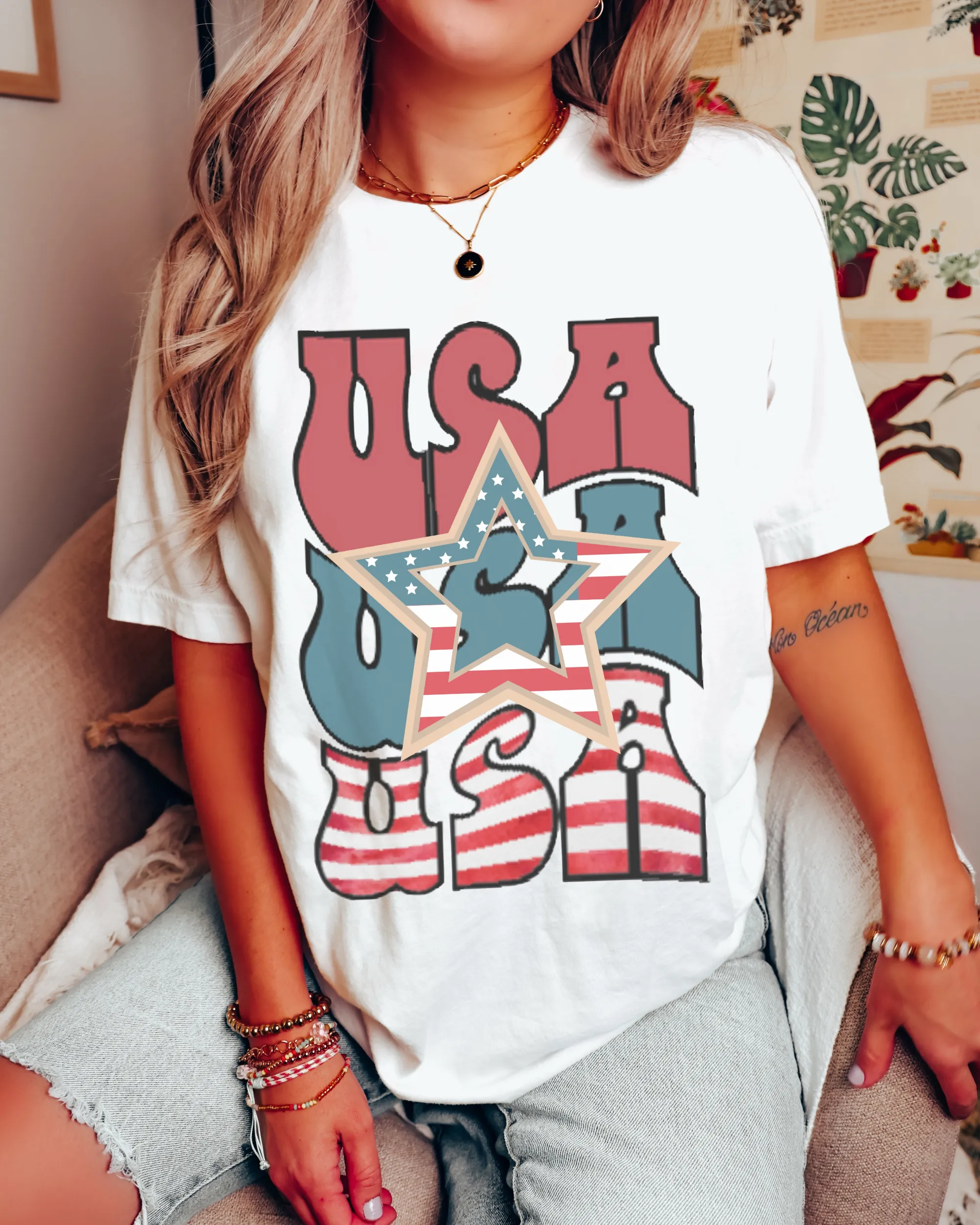 USA 4th of July Comfort Colors® Shirt, Trendy Women's T-Shirt, Garment Dyed, Retro Inspired T-Shirt