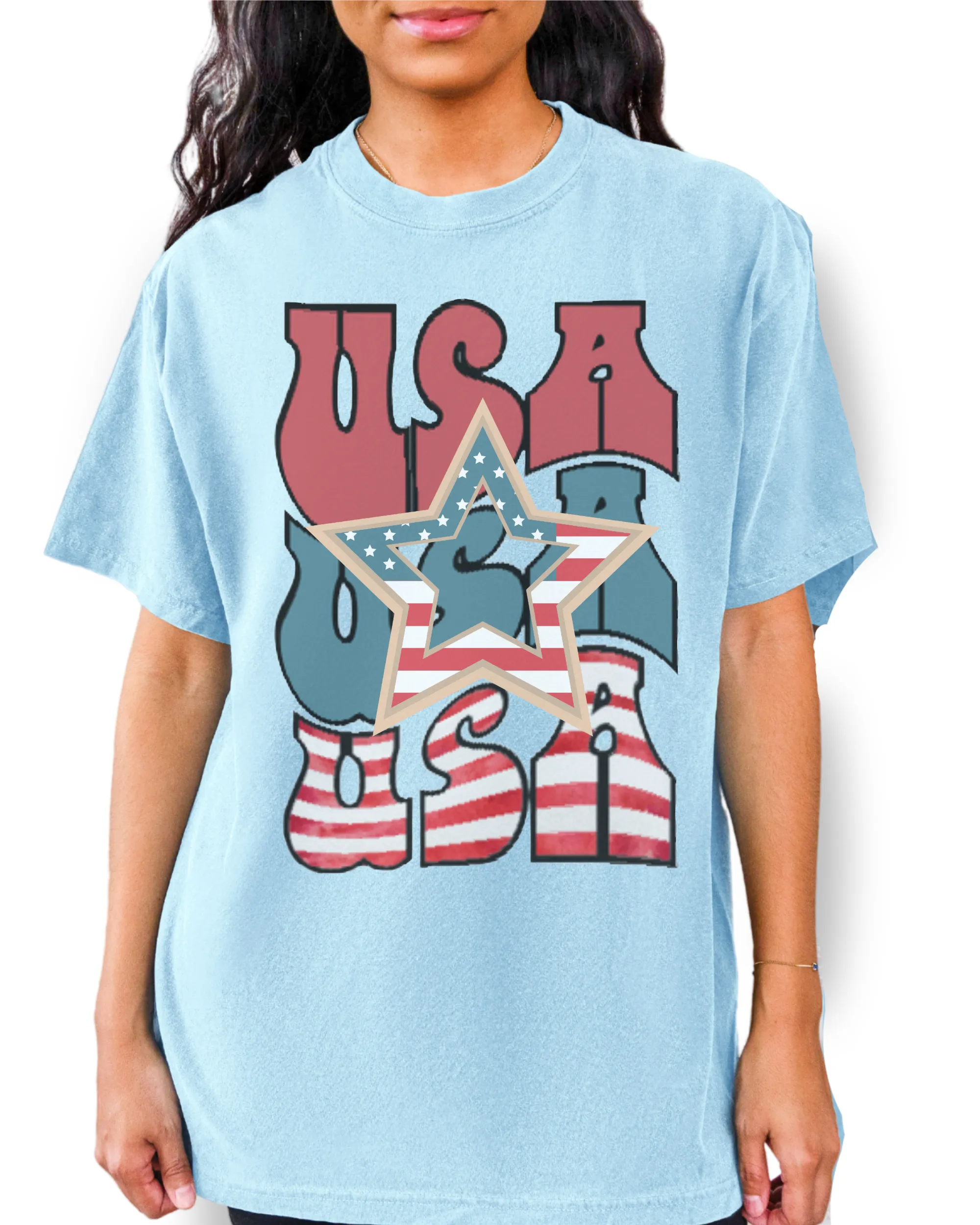 USA 4th of July Comfort Colors® Shirt, Trendy Women's T-Shirt, Garment Dyed, Retro Inspired T-Shirt