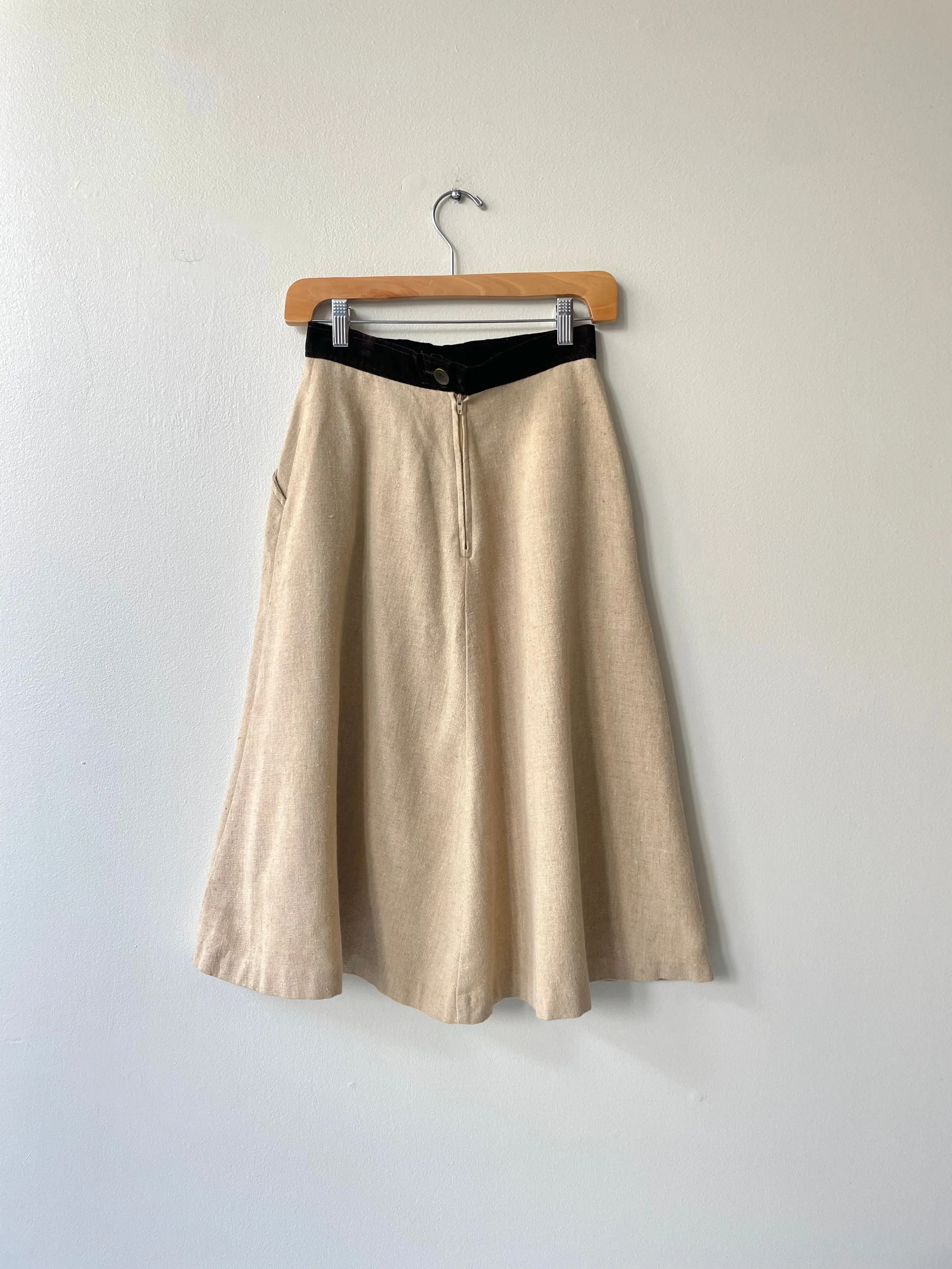 Velvet & Wool Skirt | 1970s