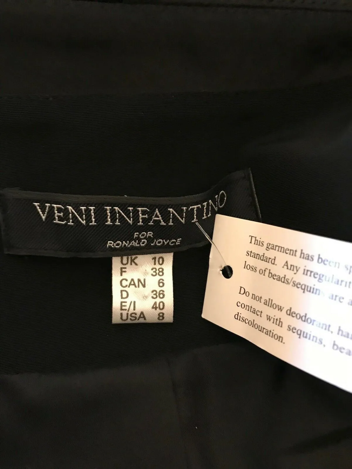 Veni Infantino for Ronald Joyce Womens Black Special Occasion Outfit UK 10