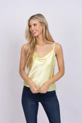 Vince Satin Cowl Neck Camisole in Melon Dew