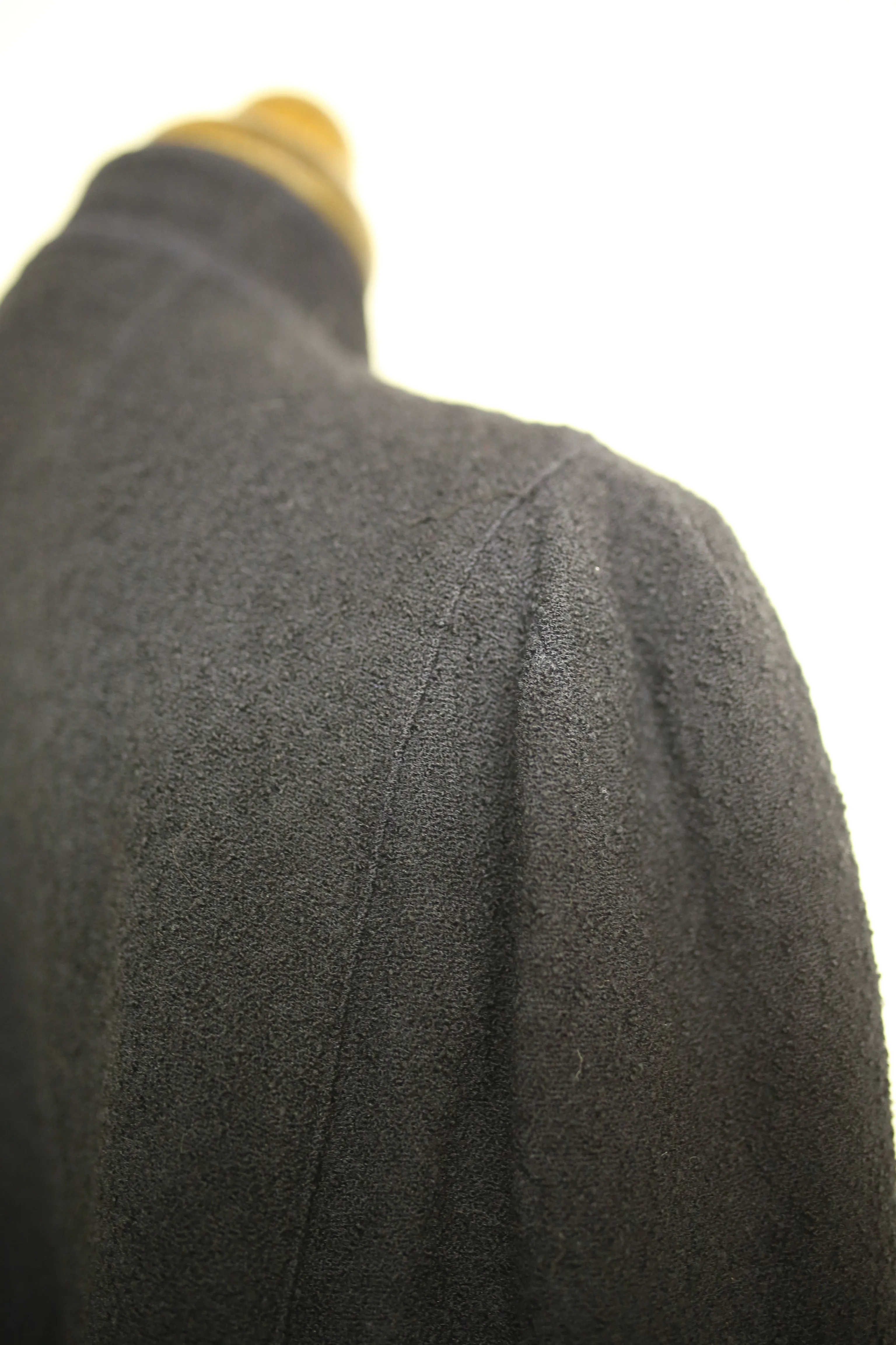 Vintage 1930s Black Boucle Wool Cape