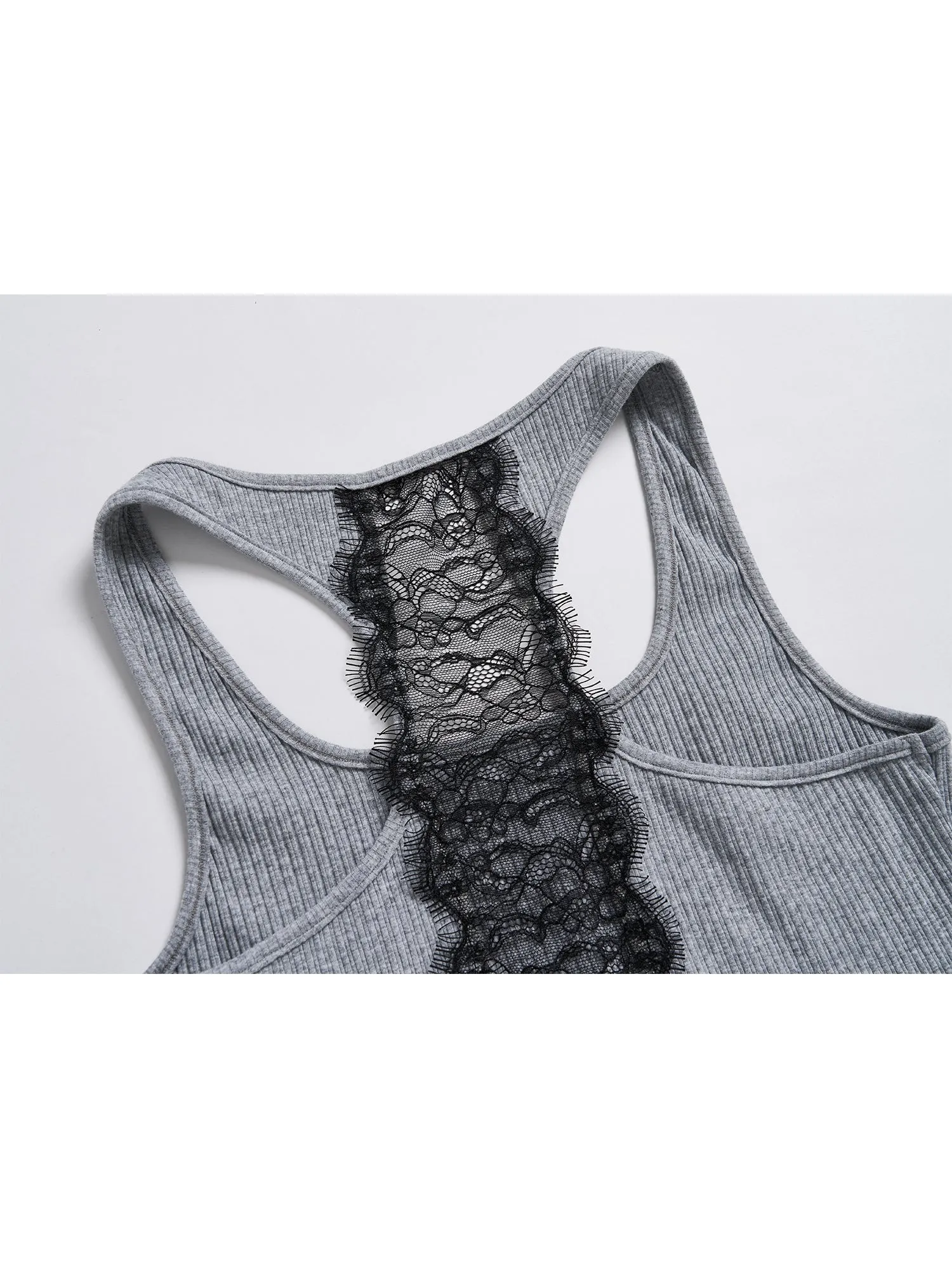 WESAME LAB LACE STITCHING SUSPENDER VEST