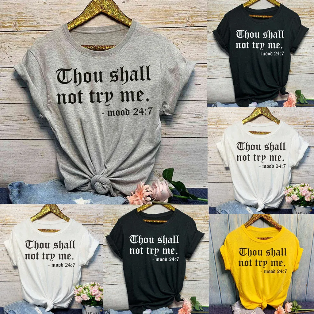 White "Thou Shall Not Try Me" Tee Shirt