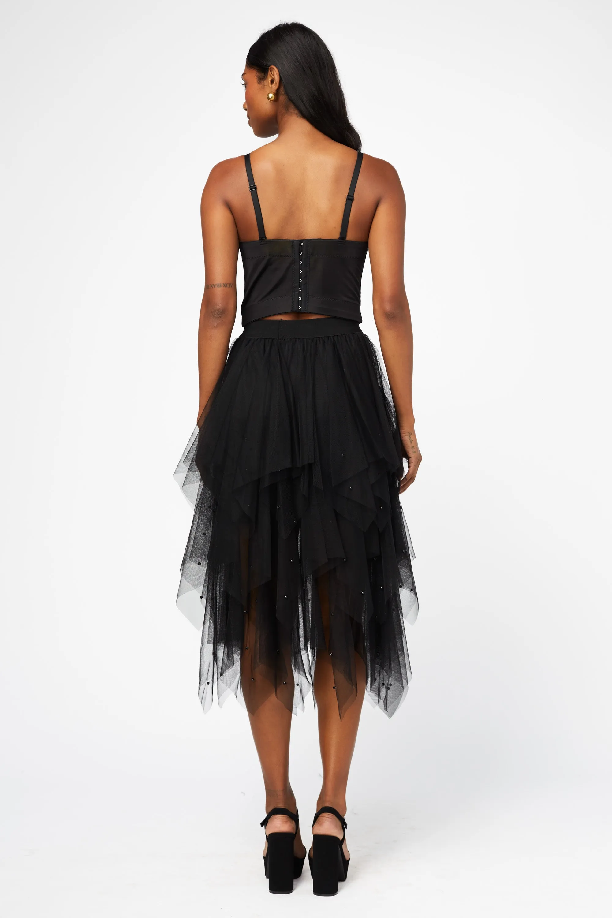 Winslow Pearl Embellished Tulle Midi Skirt