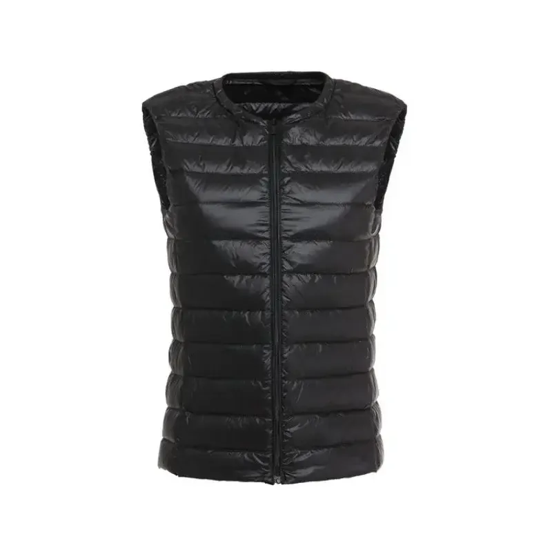 Women Autumn Winter Ultralight Thin Packable Down Sleeveless Jacket