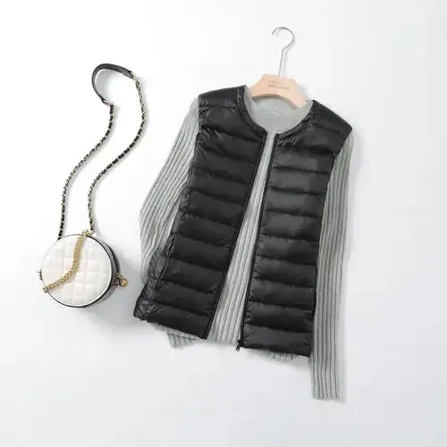 Women Autumn Winter Ultralight Thin Packable Down Sleeveless Jacket