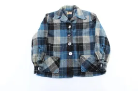 Women's 50's Pendleton Woolen Mills Blue & Black Plaid Coat