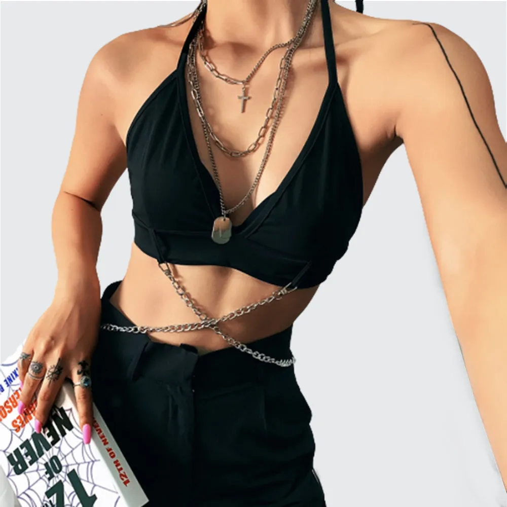 Women's Black Summer Sleeveless Tops