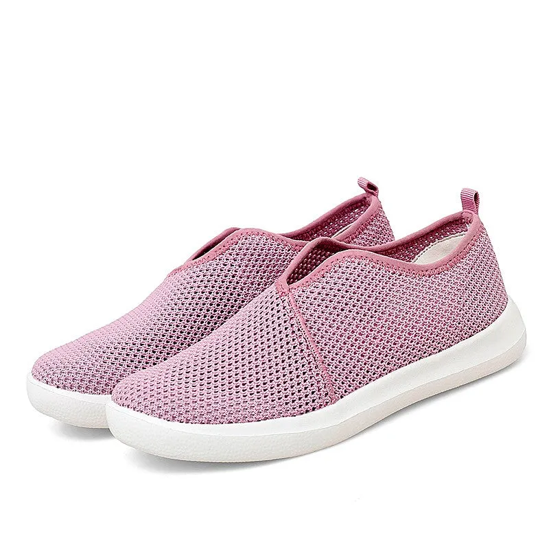 Women's breathable flat slip-on leisure tennis sneakers