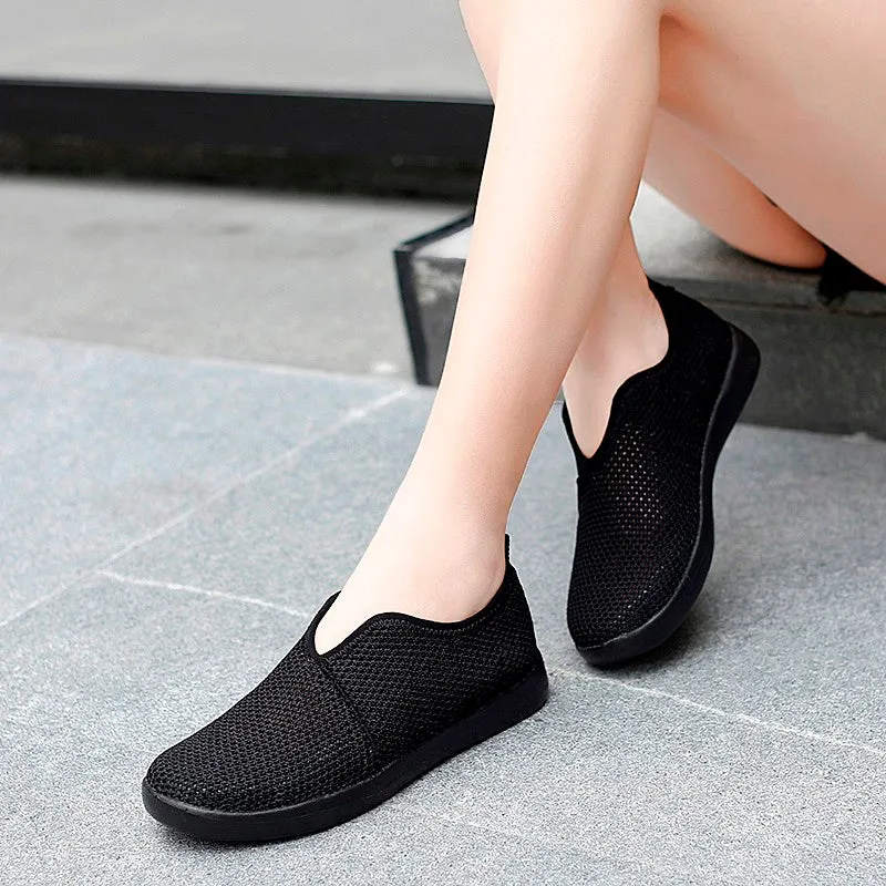 Women's breathable flat slip-on leisure tennis sneakers