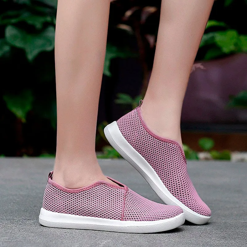 Women's breathable flat slip-on leisure tennis sneakers