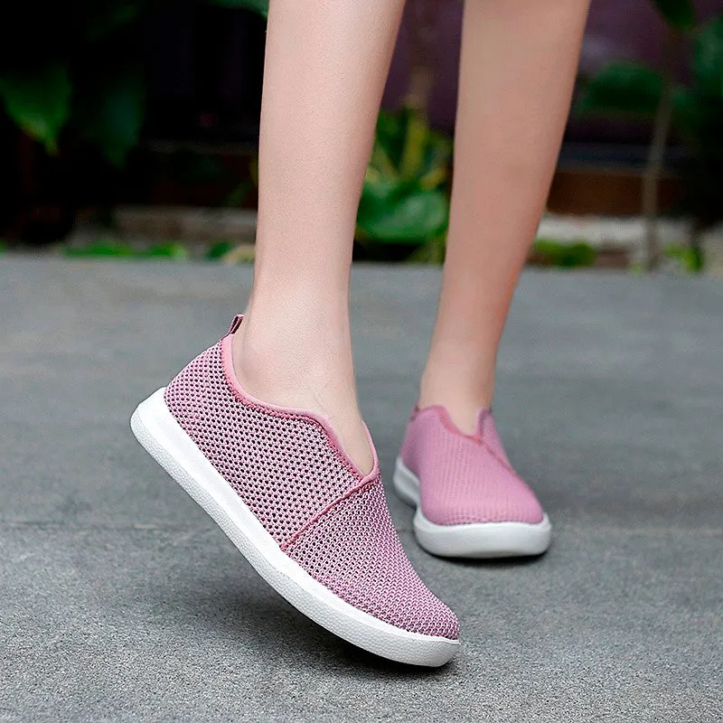 Women's breathable flat slip-on leisure tennis sneakers