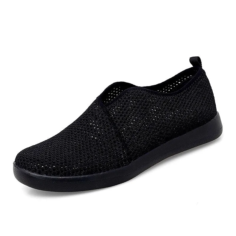 Women's breathable flat slip-on leisure tennis sneakers