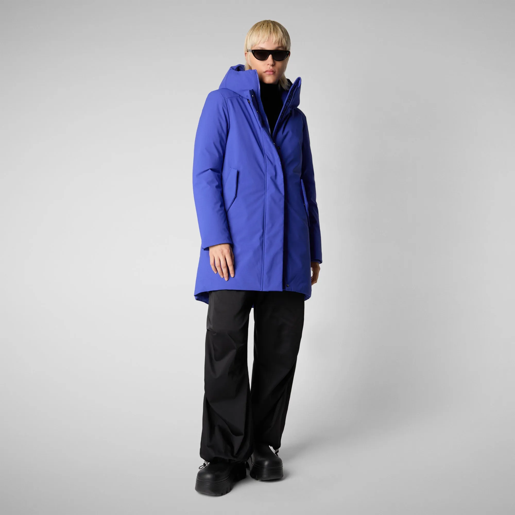 Women's hooded parka nellie in gentian blue