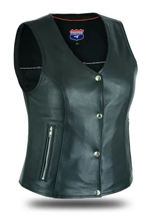 Womens Motorcycle Vest | Motorcycle Vest for Ladies Basic Gun Pocket -HL14850SPT