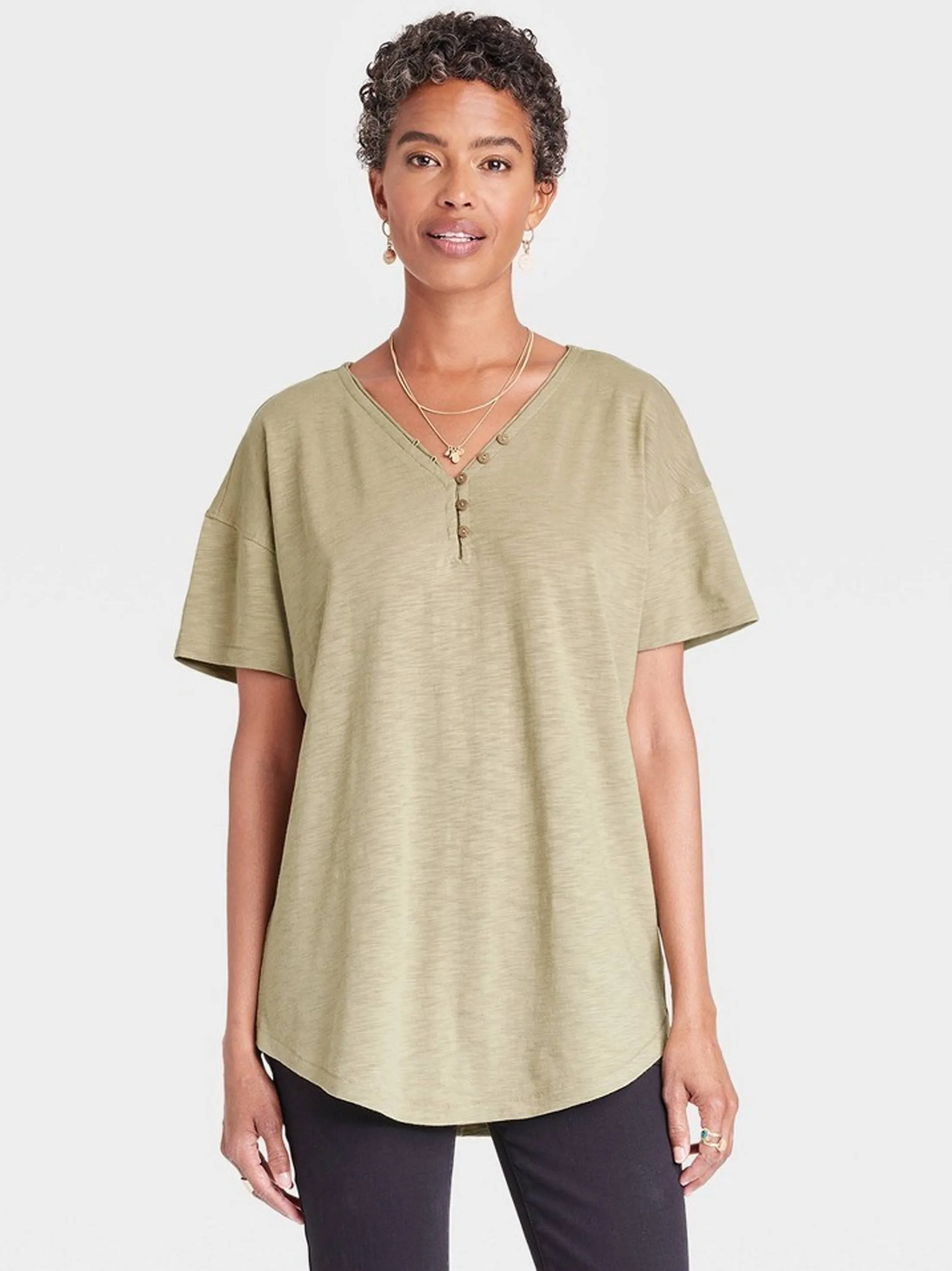 Women's Textured Top,Olive