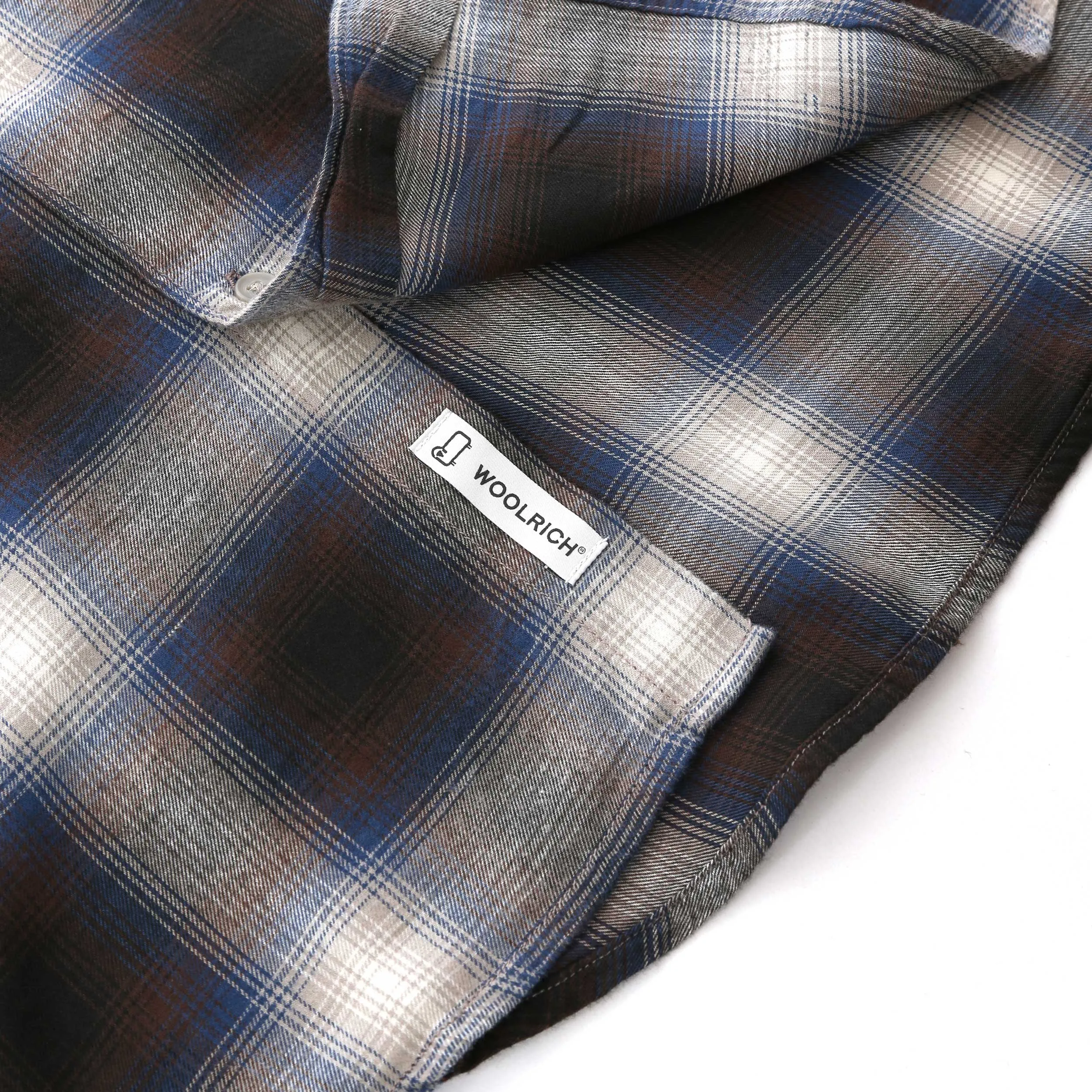 Woolrich Light Flannel Check Shirt in Grey Check