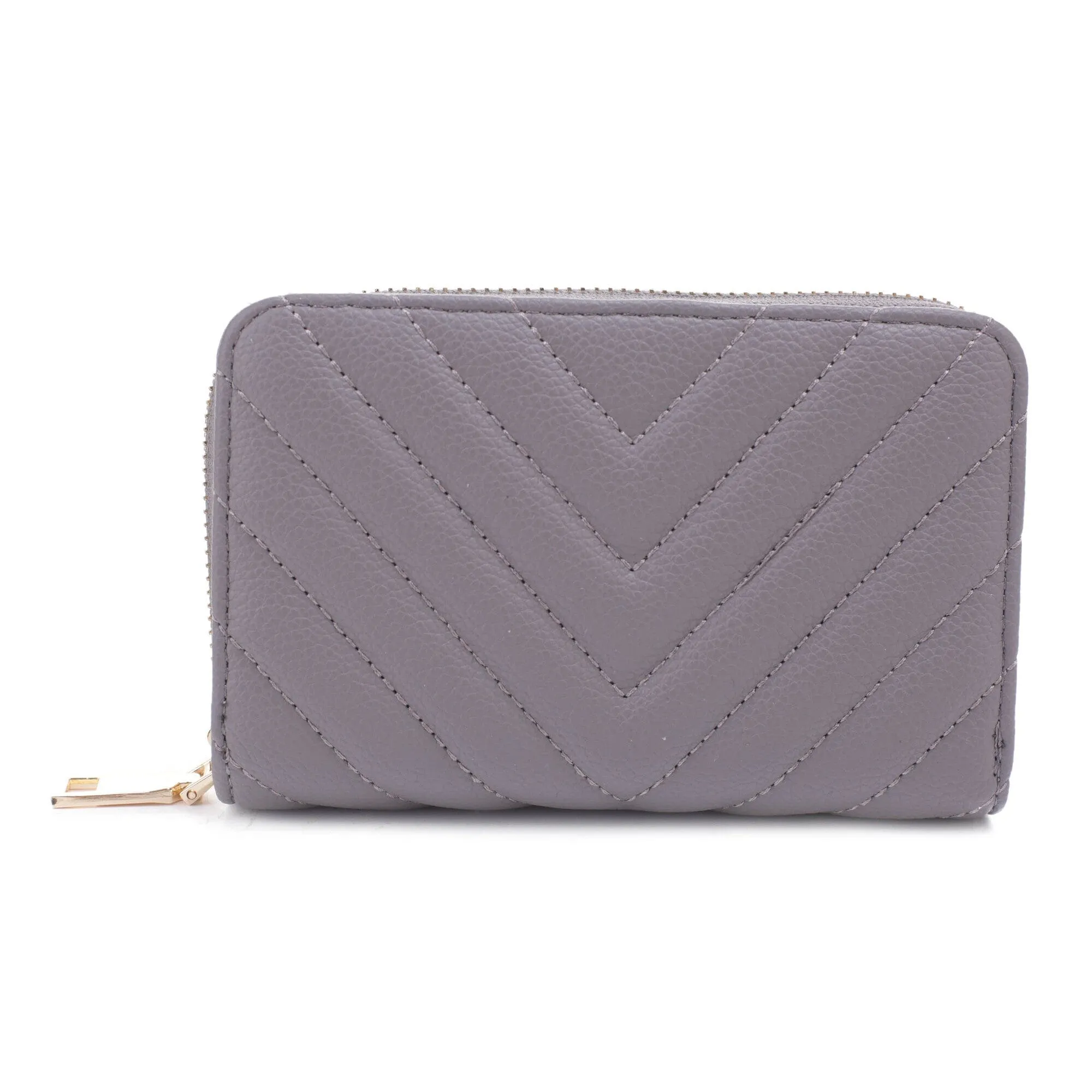 WQ1196 Nyla Chevron Quilted Zip Wallet