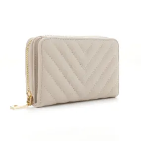 WQ1196 Nyla Chevron Quilted Zip Wallet